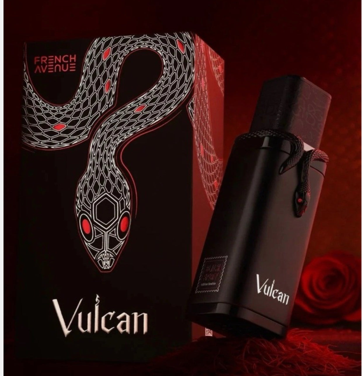 Vulcan Black Friday di French Avenue, un'edizione limitata per uomo lanciata nel novembre 2025. E una fragranza potente, scura e sensuale, appartenente alla famiglia olfattiva del cuoio.